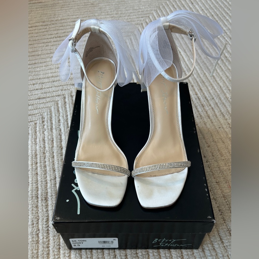 Betsey Johnson White Bridal Heels